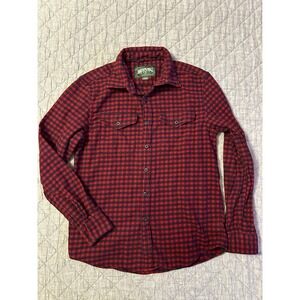 American Eagle Red Black Buffalo Plaid Flannel Shirt Mens S Lumberjack Chores